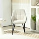 image 5 of HOMCOM Accent Chair w/ Foot Pads and Chenille Fabric Arm Chair, Cream White
