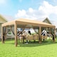 image 2 of Outsunny 6 x 3(m) Pop Up Party Tent Canopy with 6 Removable Sidewalls Beige