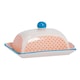 image 1 of Nicola Spring Hand-Printed Butter Dish - 18.5 x 12cm - Orange