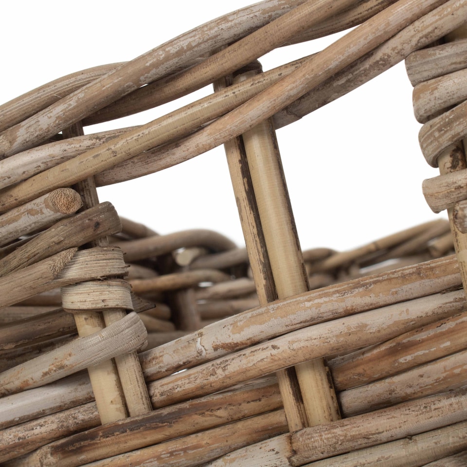 image 1 of Medium Rectangular Grey Rattan Storage Basket | Grey | Grey