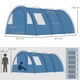 image 7 of Outsunny 5-6 Man Family Tent Camping Tent with 2 Room and Carry Bag, Blue