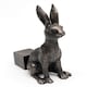 image 3 of Small Bronze Sitting Hare Plant Pot Feet - Set of 3 Grey
