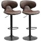 image 1 of HOMCOM Adjustable Swivel Bar Stools Set of 2 for Counter Bar, Brown