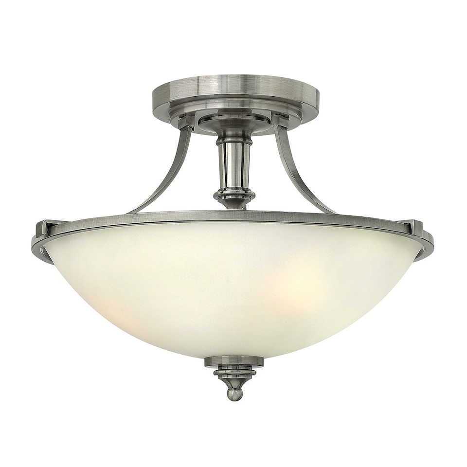 image 1 of Truman 3 Light Semi Flush Ceiling Light Antique Nickel, E27