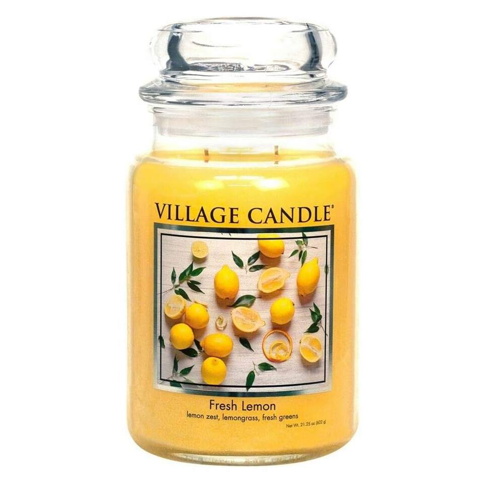image 1 of Village Candle Large Jar Candle Fresh Lemon Yellow | One Size