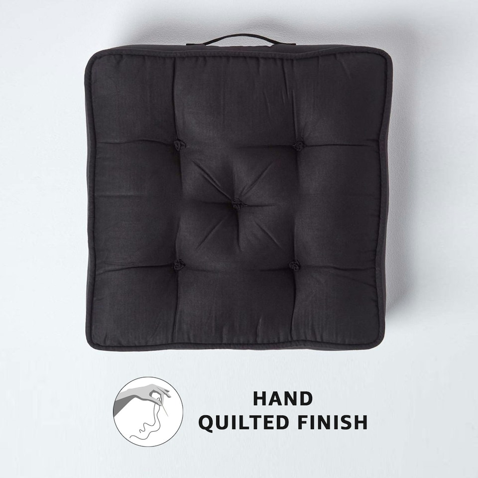 image 1 of Homescapes Black Faux Suede Armchair Booster Cushion Black