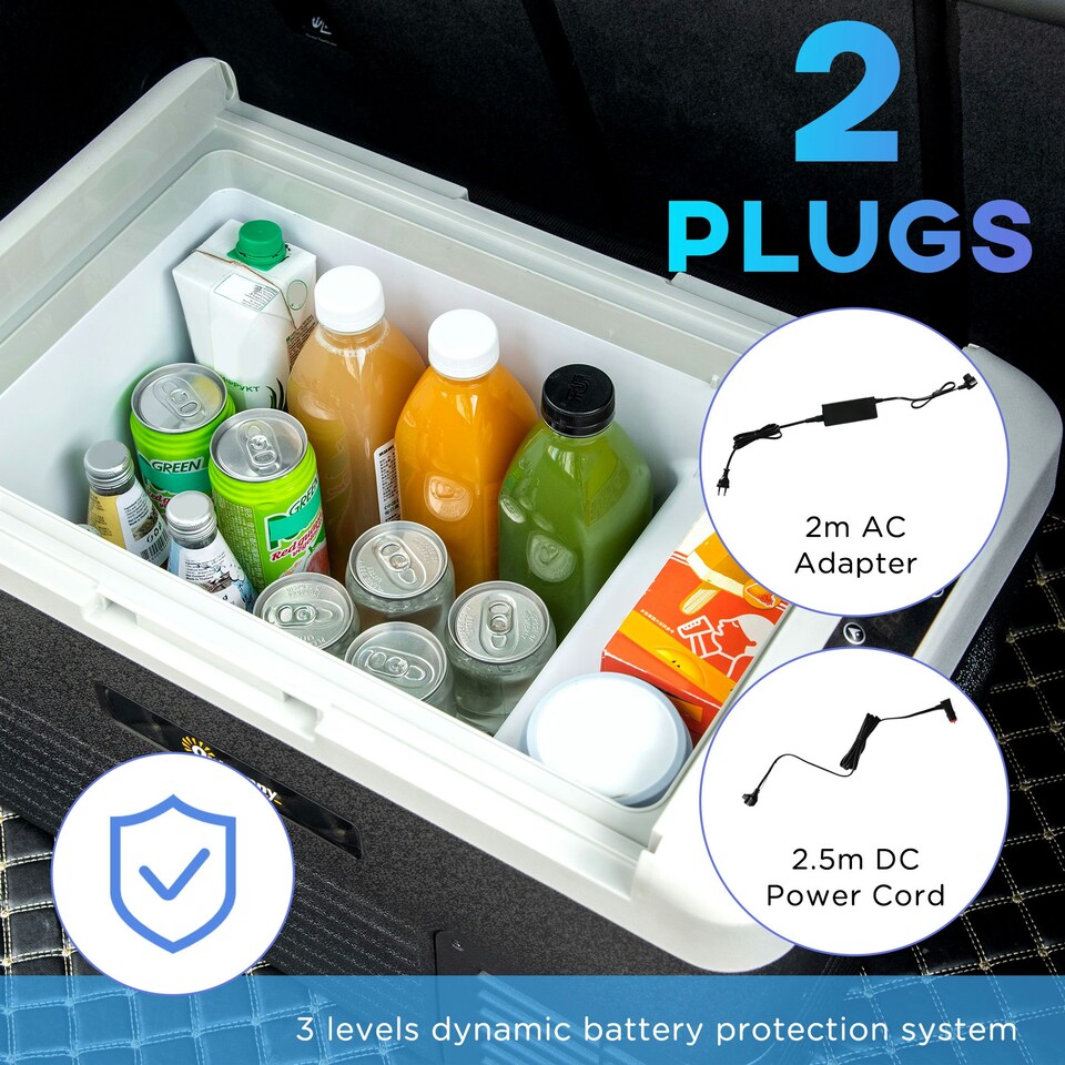image 1 of Outsunny 30L Car Refrigerator 12V Portable Freezer for Camping, Grey