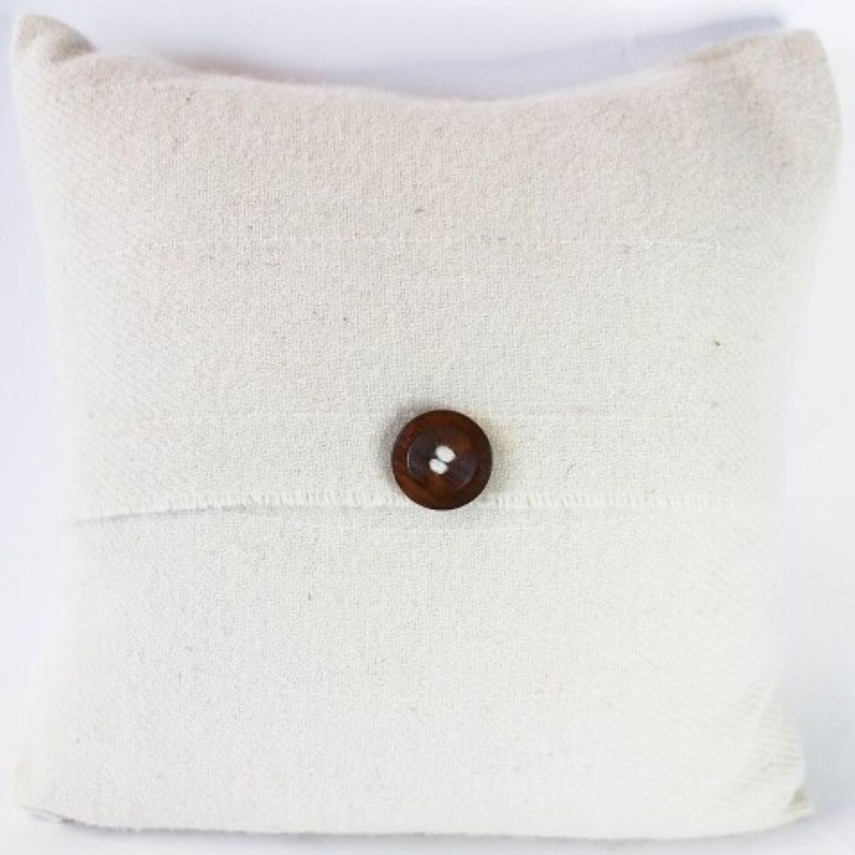 image 1 of Romney Marsh Wools, Fostum British Soft Wool Cushion, Button Design