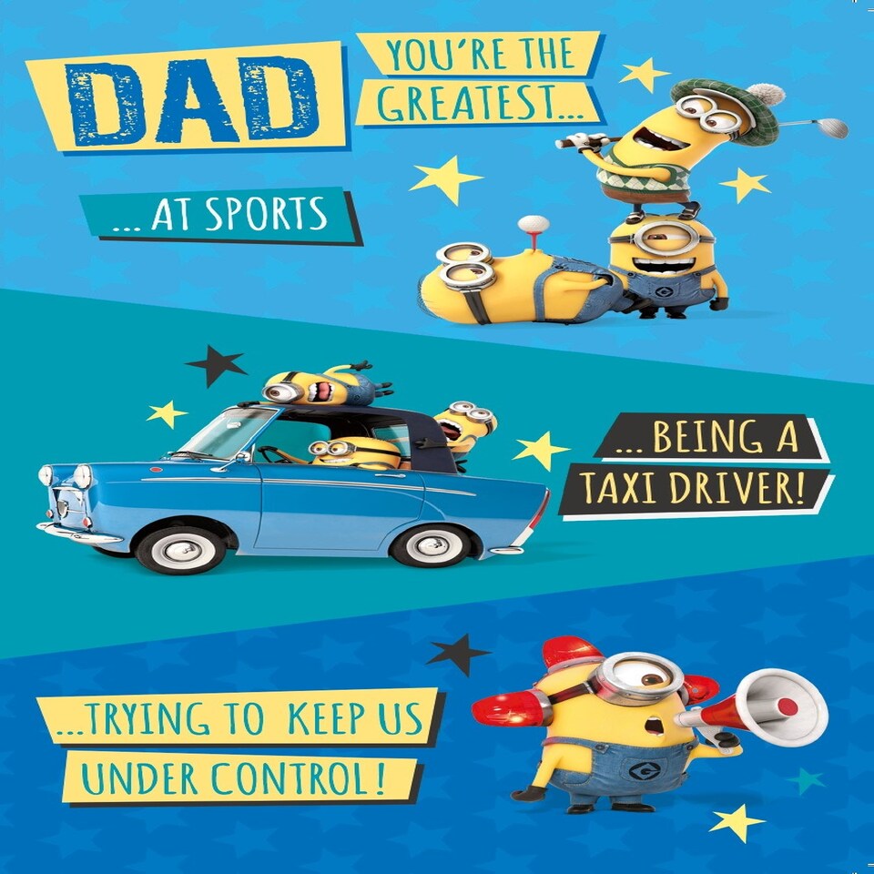 image 1 of Despicable Me Minions 'You're The Greatest...' Father's Day Card