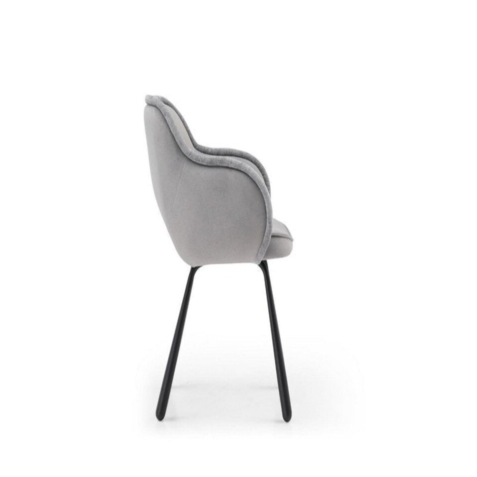 image 1 of Claudia Art Deco Dining Chairs (Pack of 2) - L52 x W44 x H84.5 cm - Grey Grey