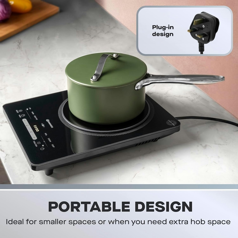 image 1 of Daewoo 2200W Portable Electric Single Induction Hob