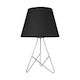image 2 of Set of 2 Tripod - Silver 42cm Table Lamps With Black Fabric Shades Silver | Black