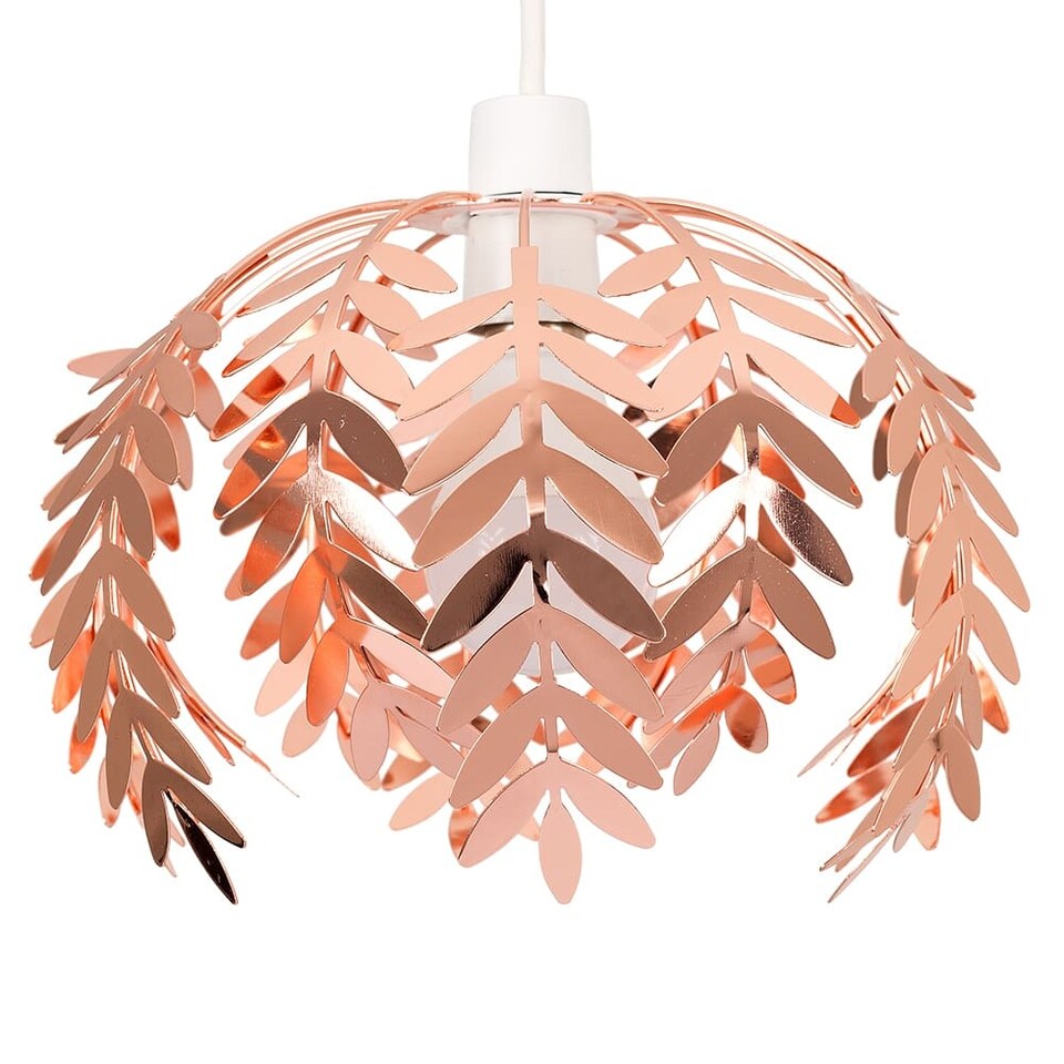 image 1 of ValueLights Pinnate Copper Ceiling Pendant Light Shade & Bulb | Copper