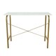 image 3 of Teamson Home 40in Home Office Computer Desk with Metal Base, Faux Marble Brass