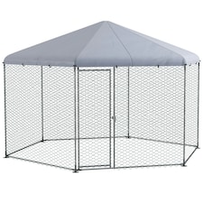 PawHut Walk-in Chicken Run w/ Cover, for 10-15 Chickens, Hens, Rabbits, Ducks