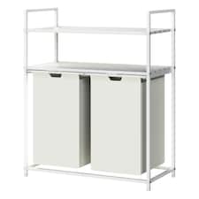 Neo White Laundry Basket Hamper With 2 Shelves White