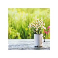 Spring Daisies Splash Back | White