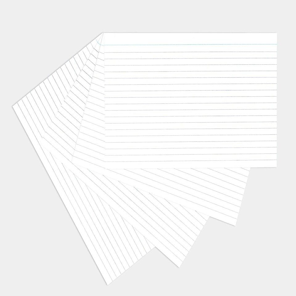 image 1 of Pack of 100 Ruled White Record Cards 8x5" (203 x 127mm)