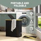 image 6 of HOMCOM Double Laundry Basket With Lid, 80L Collapsible Laundry Hamper with Groove Handles, Washing Basket for Bathroom, Bedroom, Laundry Room, Black