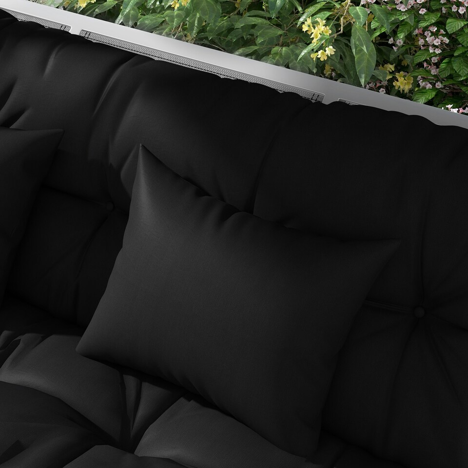 image 1 of Outsunny Outdoor Seat Cushions Back Cushion with 2 Pillows, Water Repellent Seat Pads for 3-Seater Chair, Swing, Sofa
