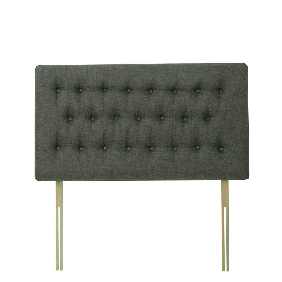 Lona Charcoal Linen Headboard King Size N/A