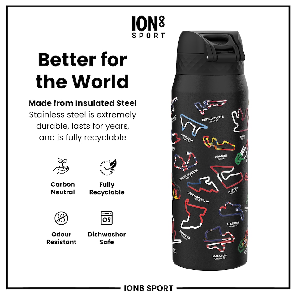 image 1 of MotoGP x Sports Leak Proof Water Bottle, Vacuum Insulated, 750ml (24oz) | Black | MGP Mix | One Size