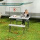 image 1 of Outsunny 3 Piece Folding Picnic Table and Bench Set w/ Handle, White 