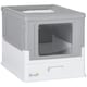 image 1 of PawHut Hooded Cat Litter Box, Pet Toilet w/ Scoop, Tray - Grey