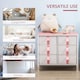image 6 of HOMCOM Chest of Drawers, Cloth Organizer Unit with 6 Fabric Drawers, Metal Frame and Wooden Top, Storage Cabinet for Kids Room, Living Room, Closet, Hallway, Pink