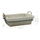 image 5 of JVL Arianna Rectangular Willow Storage Basket, Grey Wash | Grey