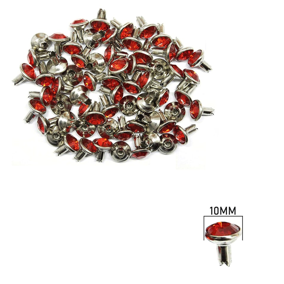 image 1 of 10mm Diamante Acrylic Rhinestone Studs with Pins - Pack of 10