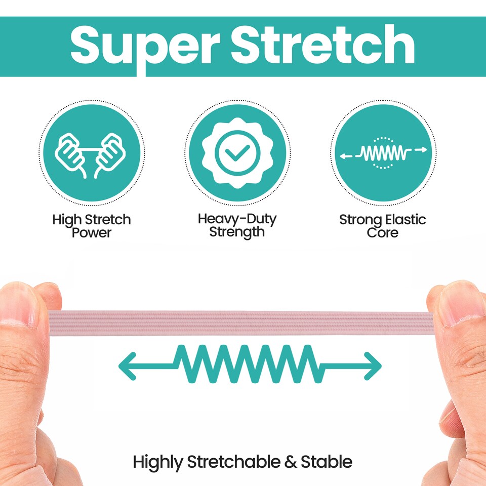 image 1 of 5mm Flat Elastic Band, Soft Durable & Stretchable Material - 25M