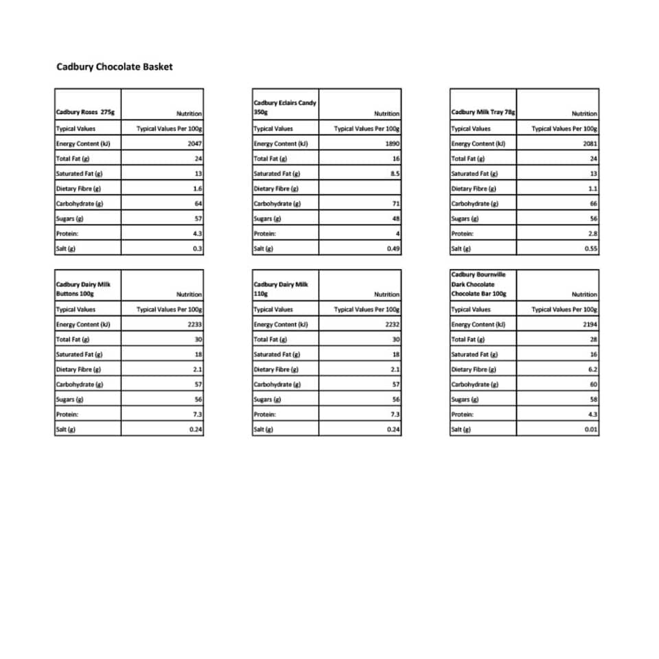 image 1 of Cadbury Classic Chocolate Hamper Basket