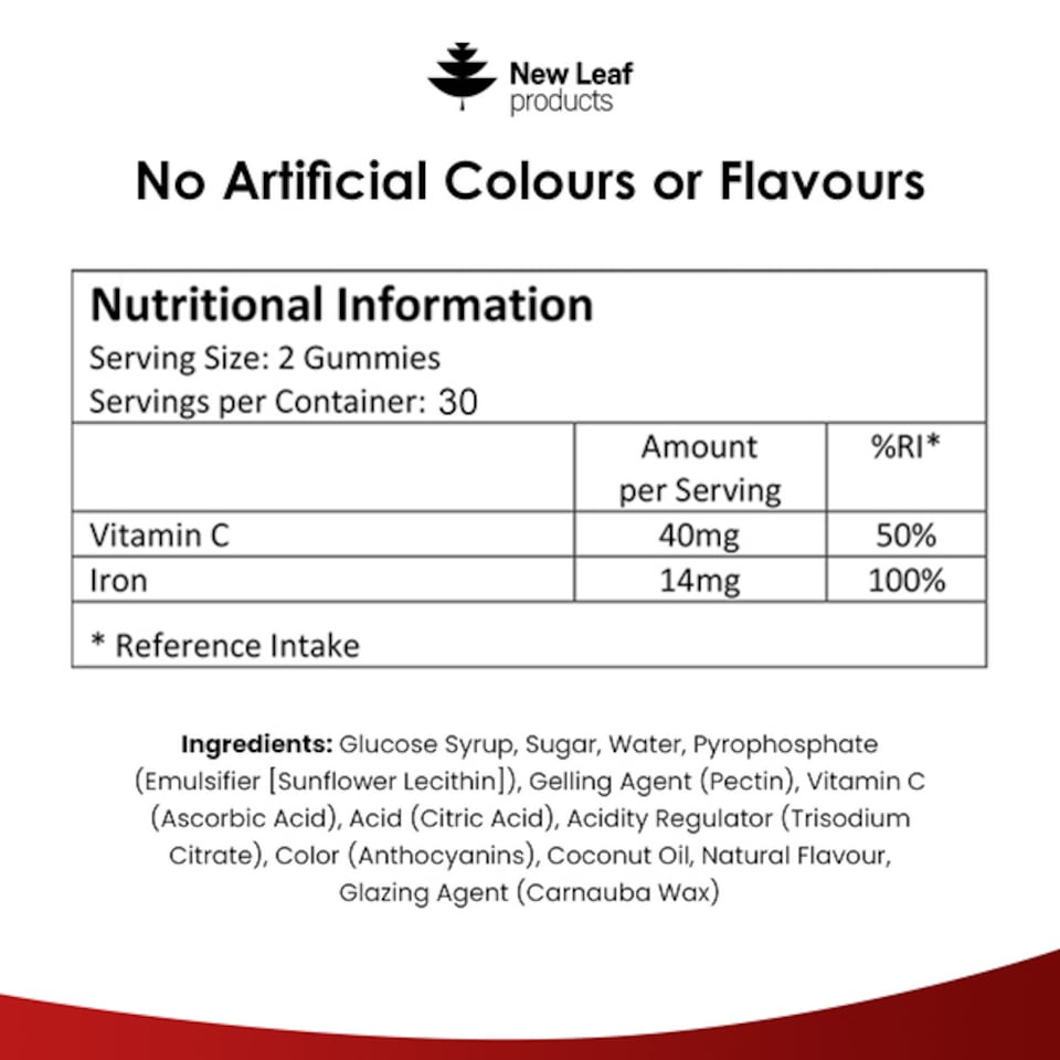 image 1 of Iron Gummies 14mg - 60 Iron Supplements, Vitamin C