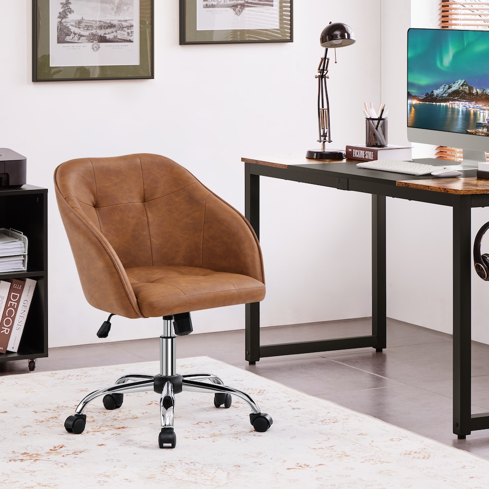 image 1 of Yaheetech Soft Height Adjustable 360° Swivel Computer Chair