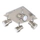 image 1 of ValueLights Brushed Chrome 4 Way GU10 Square Ceiling Spotlight