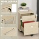 image 5 of Vinsetto 2-Drawer Locking Office Filing Cabinet 5 Wheels Rolling Storage Oak