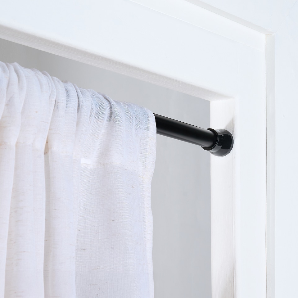 image 1 of OHS Shower Curtain Tension Pole Extendable Rod | Black