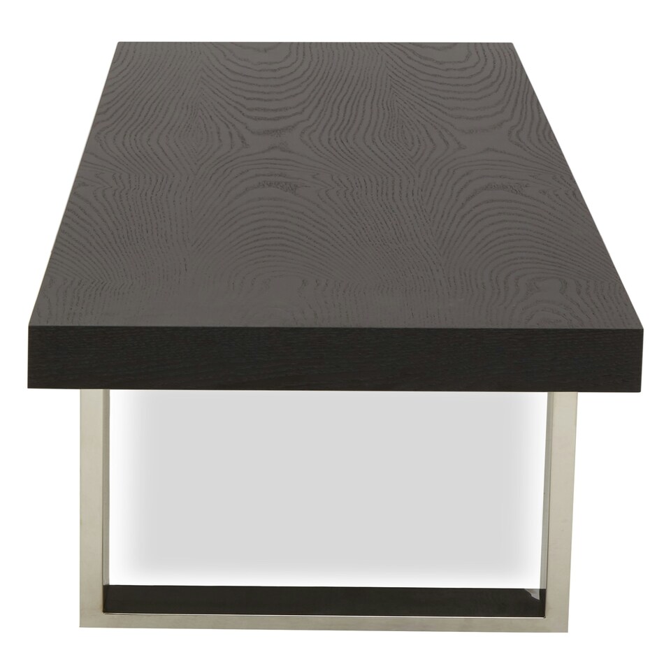 image 1 of Interiors By Premier Bench With Black Wooden Top, Sleek Wooden Bench, Garden Bench For Outddor Patio, Rectangular Dining Bench Black