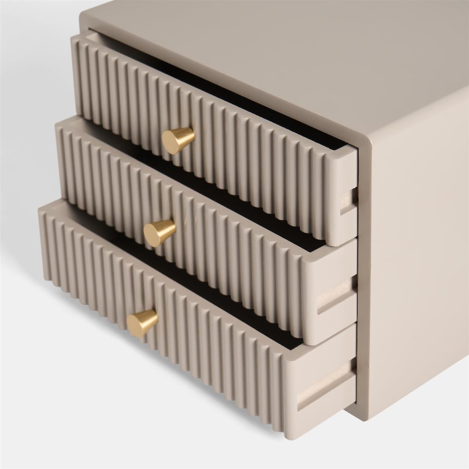 image 1 of OHS Ribbed Desktop Drawers Organiser Cabinet Storage