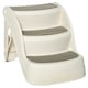 image 1 of PawHut Foldable Pet Stairs 3 Steps with Non-slip Mats for Small Dogs, Cream