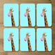 image 3 of Concept giraffe with bubble gum on color background (Placemat & Coaster Set)