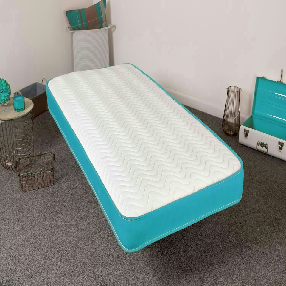 image 1 of Coil Sprung Hybrid Mattress - Medium Soft Comfort, Cooltouch Breathable Cover Blue | Double