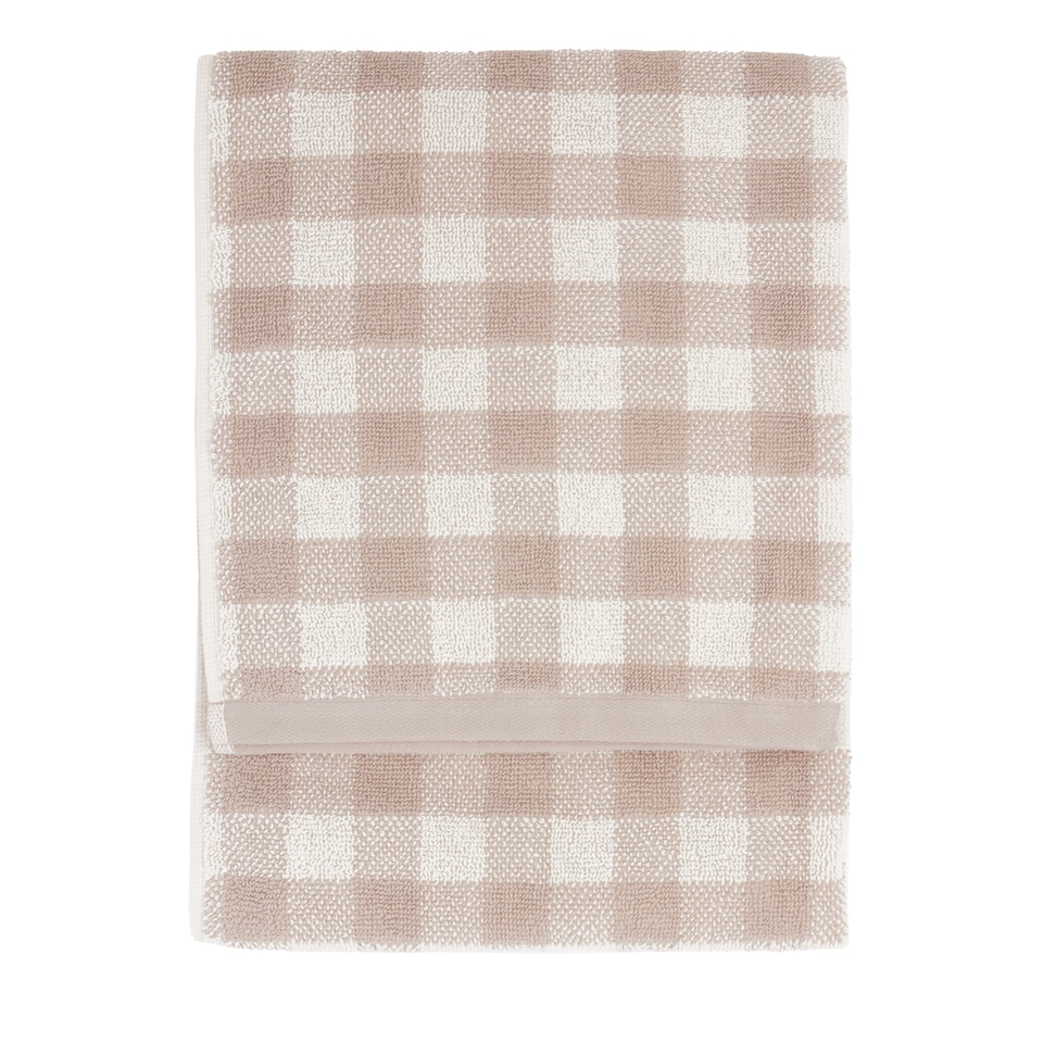 image 1 of Yard Barton Gingham 100% Cotton Check Hand Towel, Natural