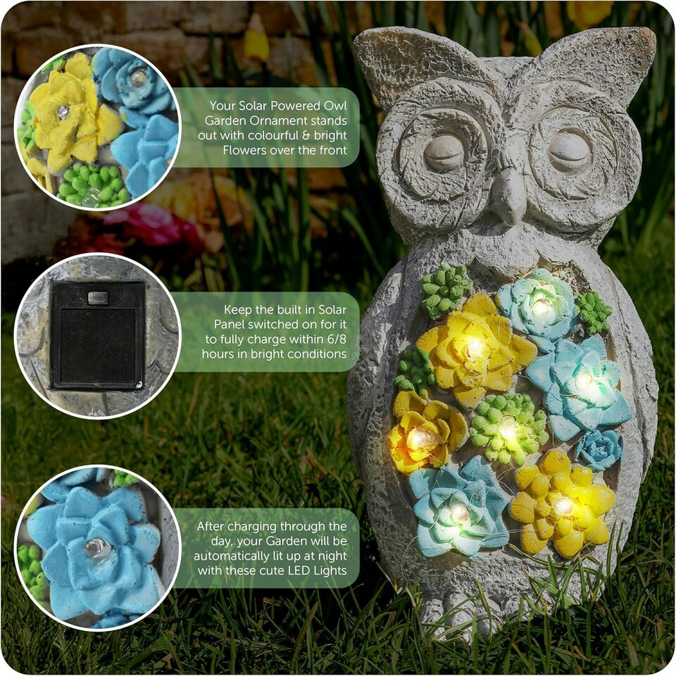 image 1 of Pack of 2 Solar Dog Garden Ornament Grey | One Size