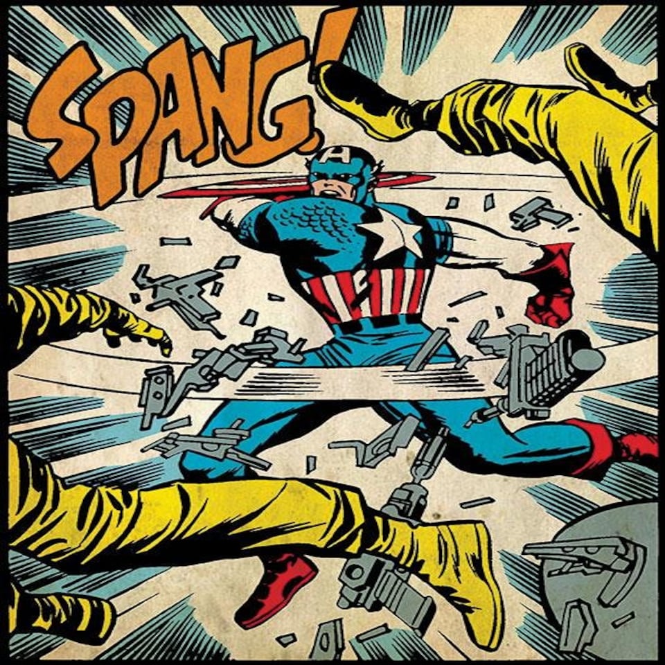 Captain America (Spang) 60x80x2cm Stretched Canvas Print