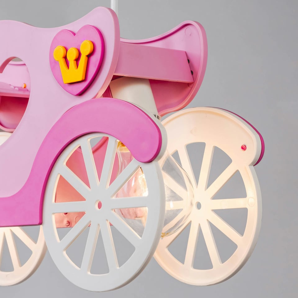 image 1 of BHS Glow Princess Carriage Ceiling Pendant Light, Pink