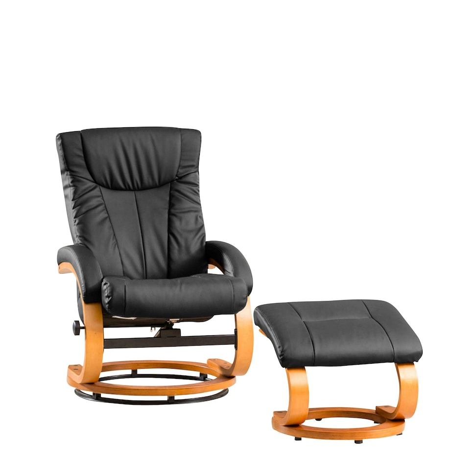 image 1 of Modena Swivel Recliner with Massage and Heat Black