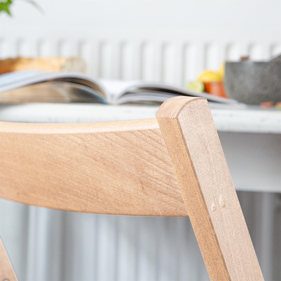 image 1 of Harbour Housewares Beech Wood Folding Chairs - Natural - Pack of 2 | Brown | Natural