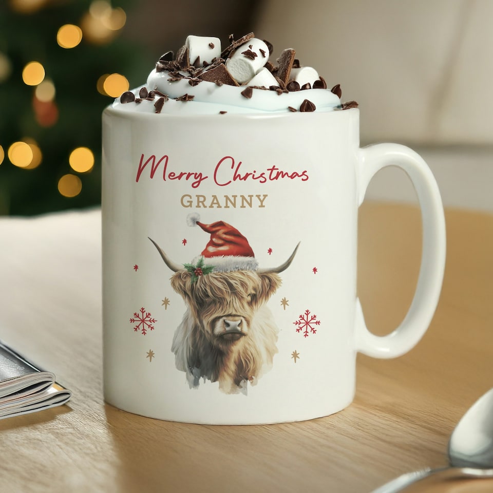image 1 of Personalised Highland Cow Christmas Mug